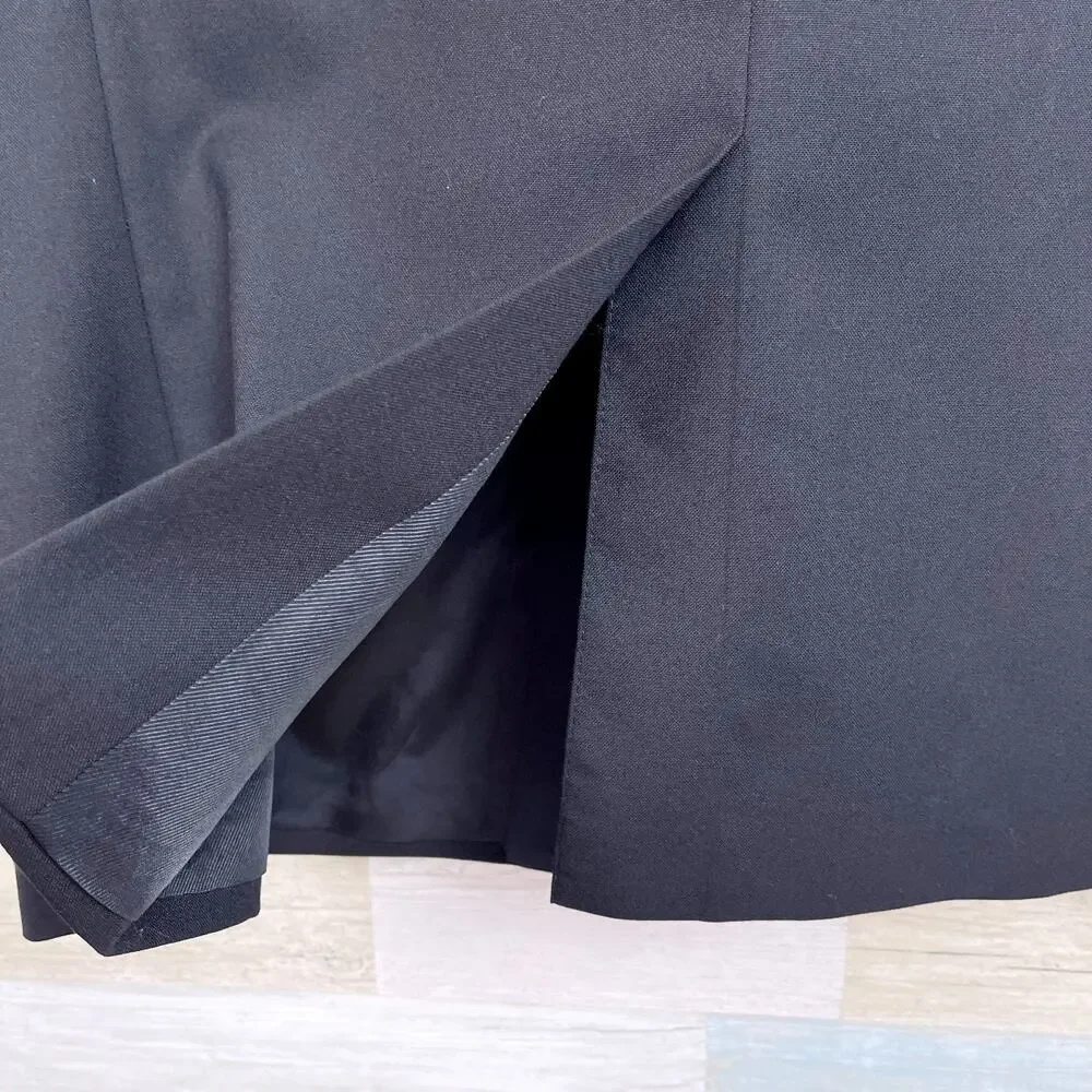 Jos A Bank Notch Collar Tuxedo Suit Black Mens 44R Jacket 40x31 Pleated Pants